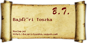 Bajári Toszka névjegykártya